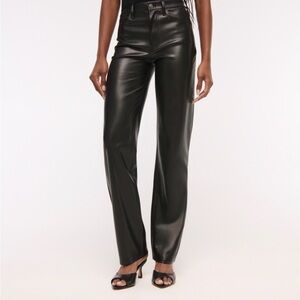Abercrombie & Fitch Black Vegan Leather 90’s Relaxed Jeans